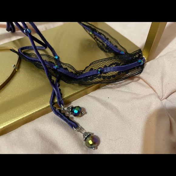 Hand made wrap chokers.  Suede Lace , Swarovski - Picture 5 of 6